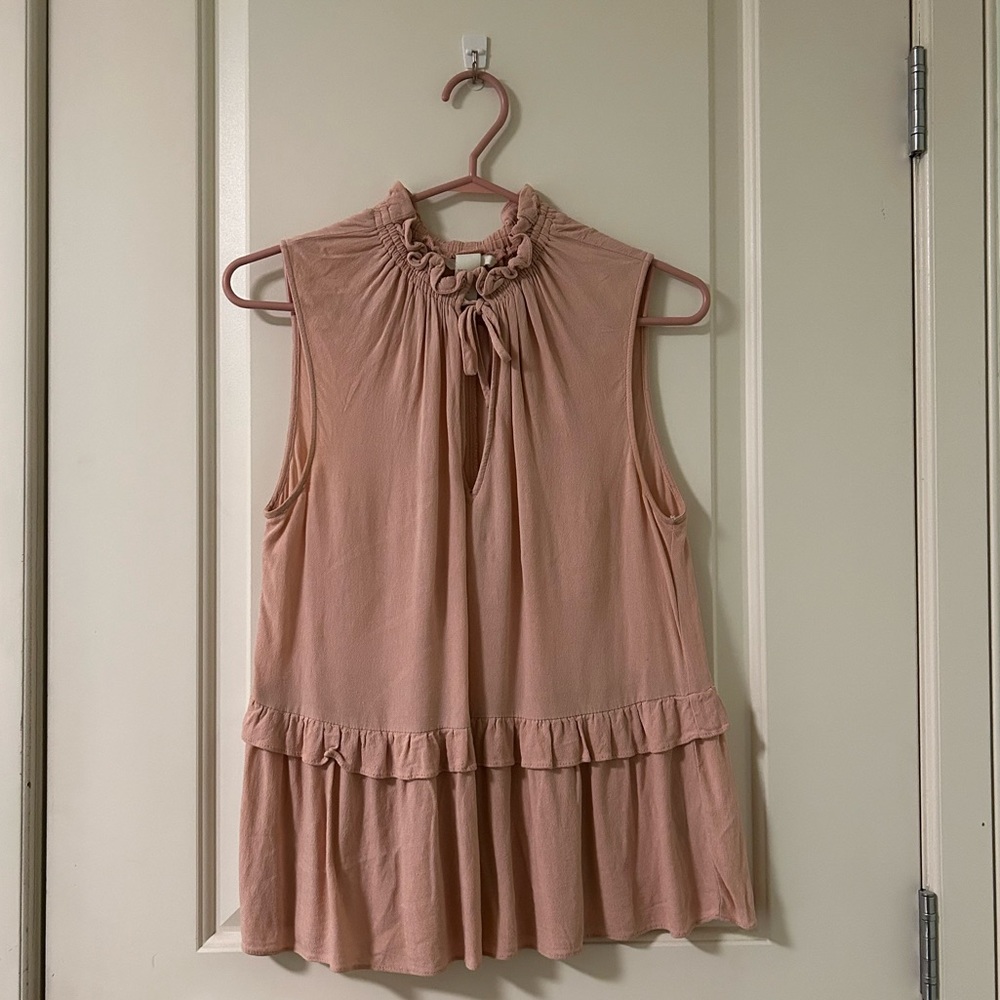 Zara Blush Pink Ruffle Blouse (size 8)